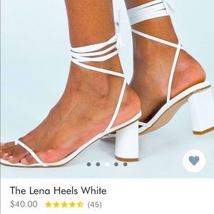 Princess Polly white Lena heels